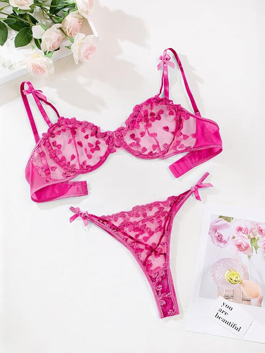Pink Lingerie Set Womens Intimates Apparel
