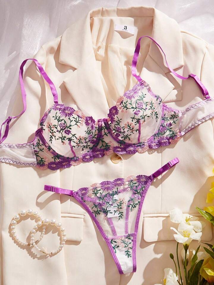 purple lace lingerie set classy