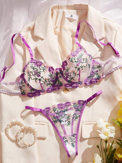 purple lace lingerie set classy