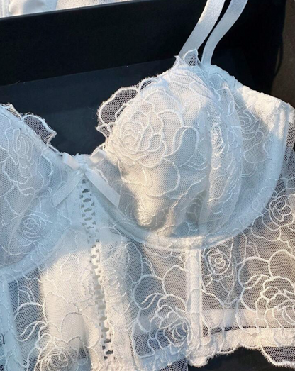 white lingerie bridal corset bralette