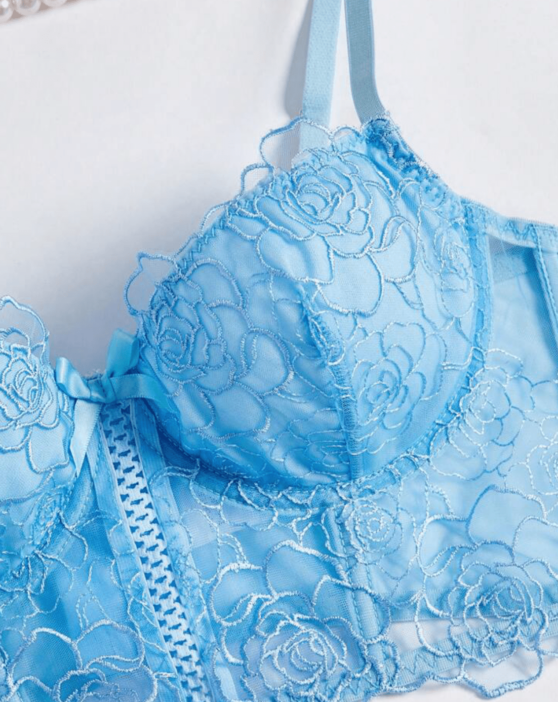 blue bralette corset lingerie