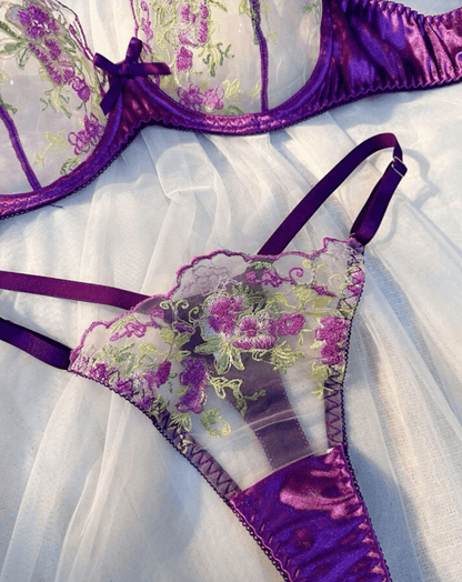 silk purple thong