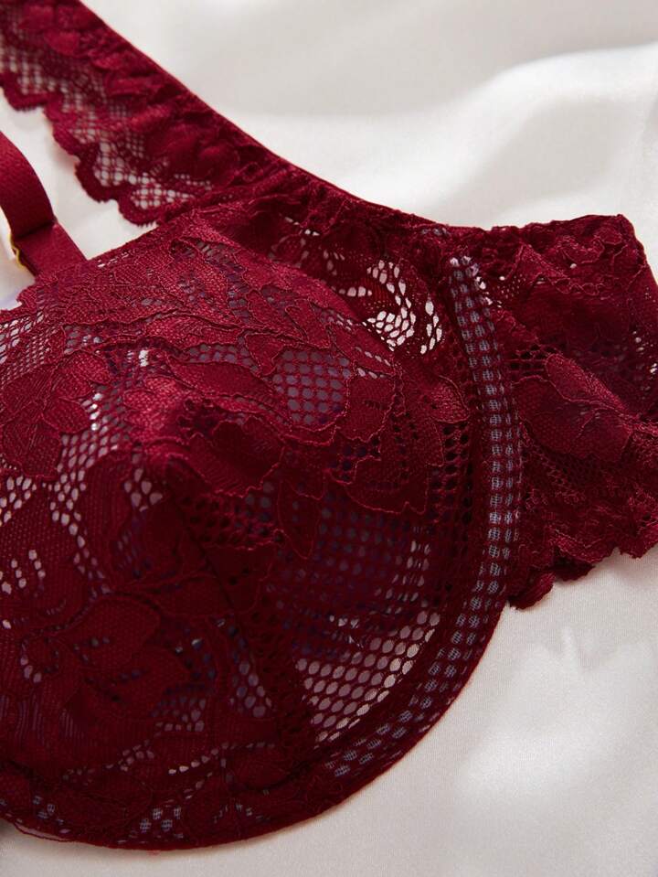 burgundy red lingerie sheer