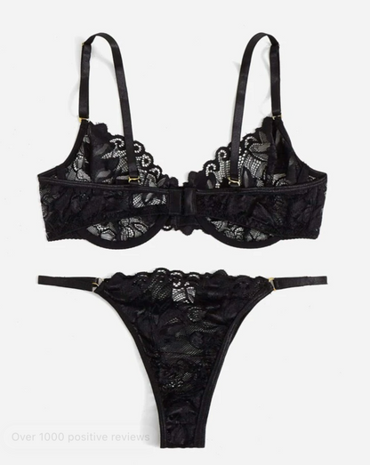 black lingerie set sheer