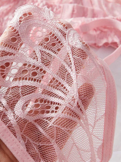 Lace Lingerie Crotchless Bra and Panty Set Erotic Intimates
