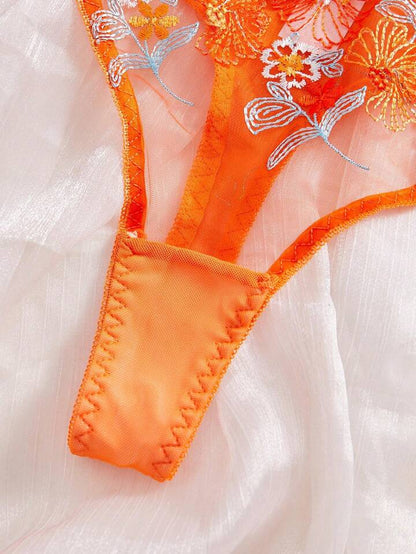 sexy underwear orange thong seamless sheer