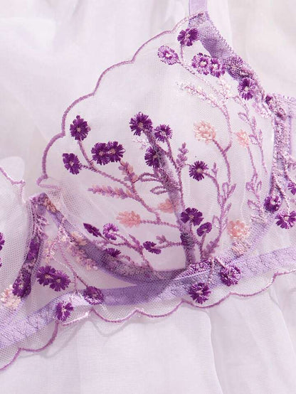 purple sheer bralette lingerie