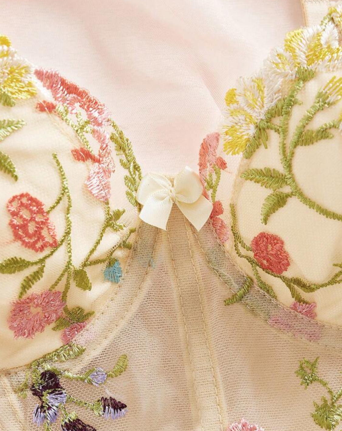 floral embroidered bra