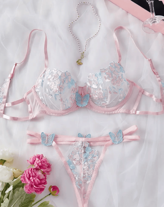 soft pink lingerie set