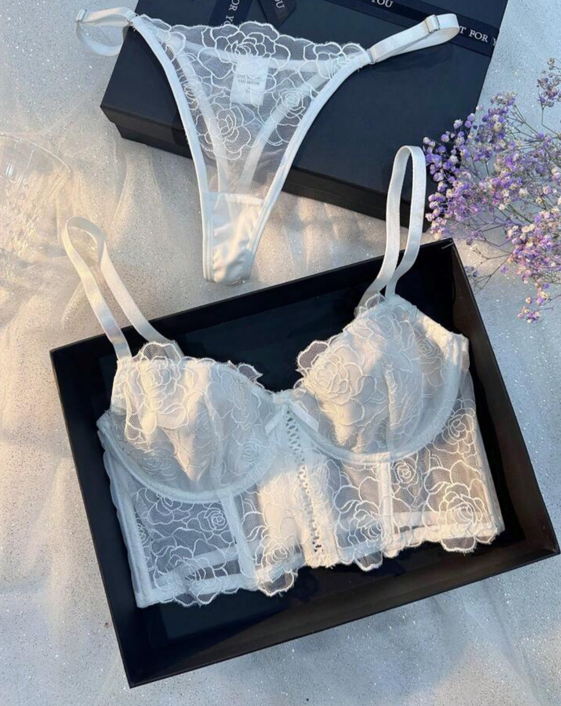 bridal lingerie set white lace