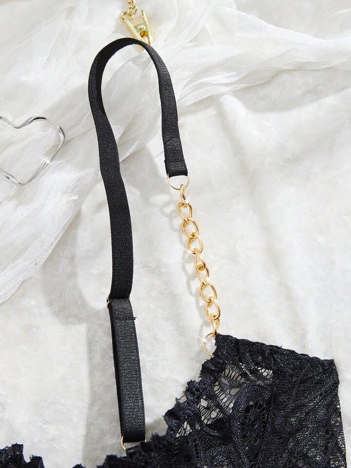 Lace Lingerie Crotchless Bra and Panty Set Erotic Intimates