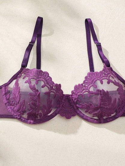 purple lingerie bra