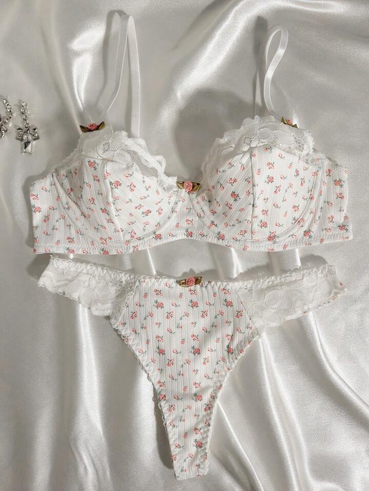 Women’s Intimates Floral Bra and Panty Set – Self Care Shop