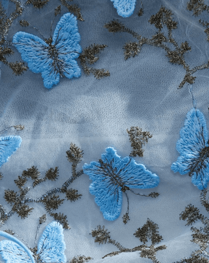 blue butterfly embroidery