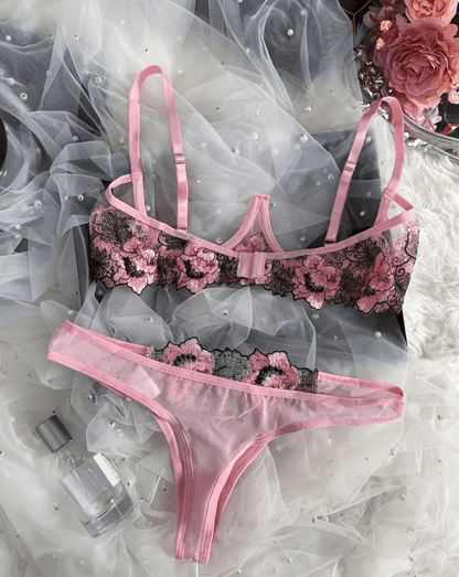 pink lingerie open bra