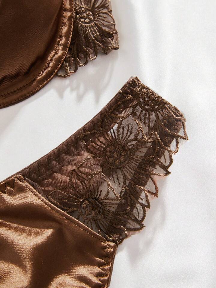 brown silk sexy underwear