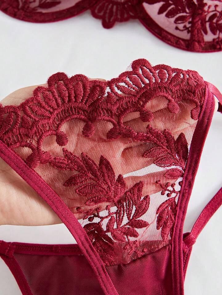 burgundy sexy underwear 