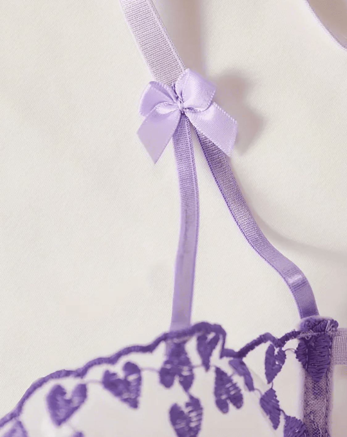 purple lingerie bralette strap bow