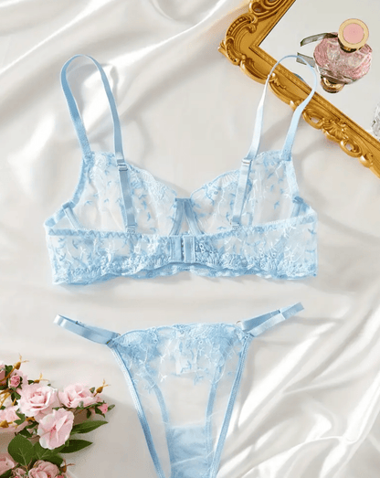 light blue lingerie set