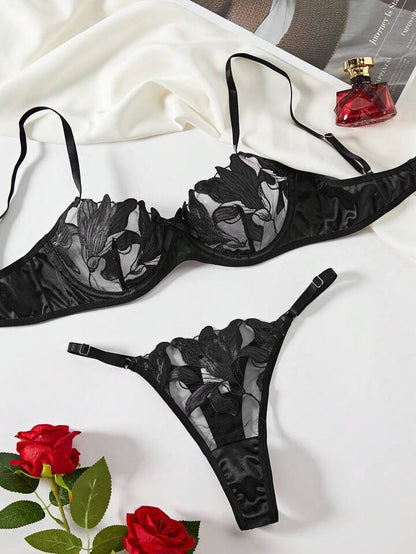 Black Lingerie Set Floral Classy Self Care Shop Black Lingerie Set Floral Classy Self Care Shop