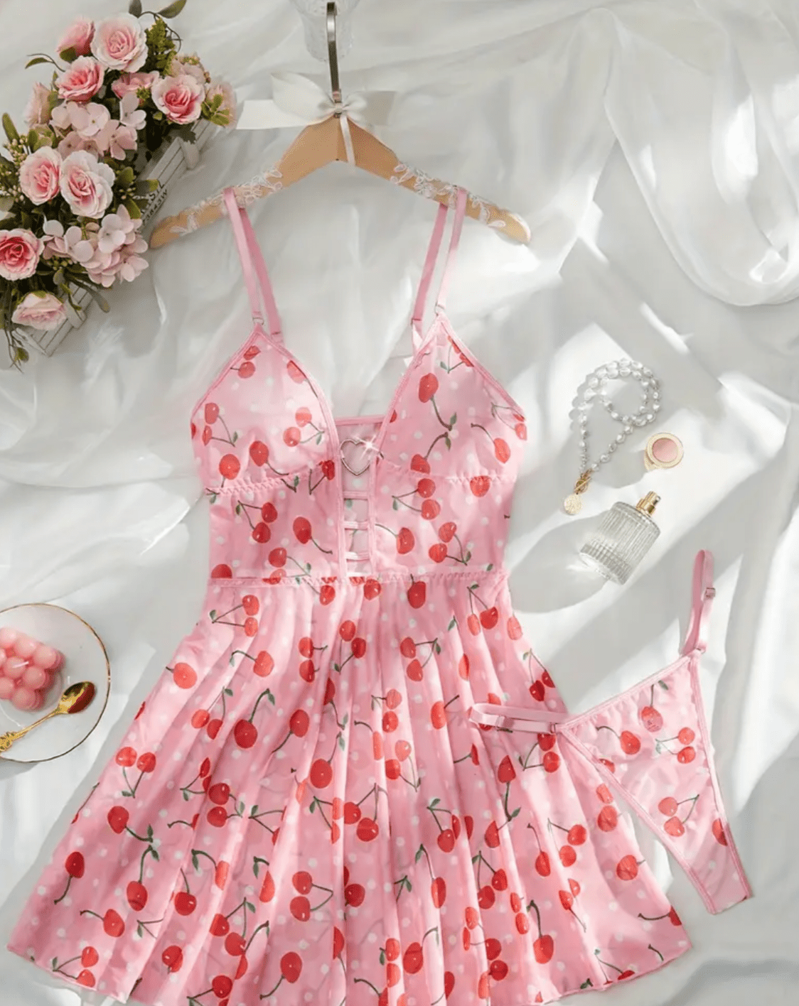 soft pink lingerie dress slip