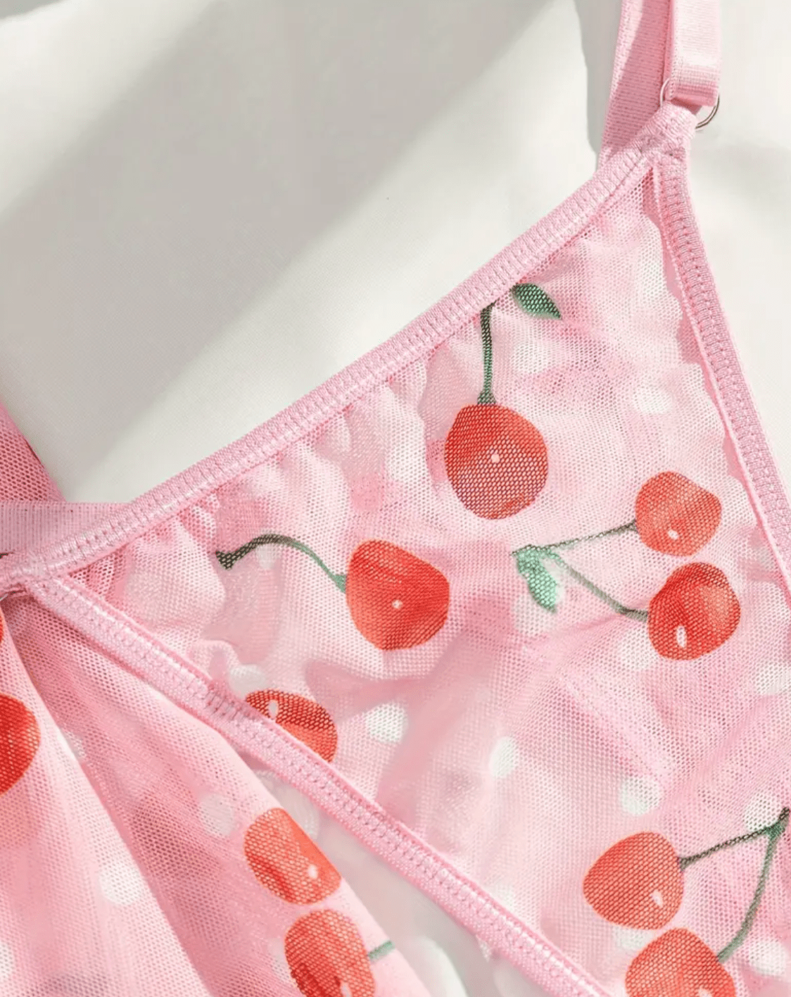sexy underwear pink thong cherry pattern