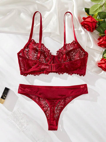 classy red lingerie set