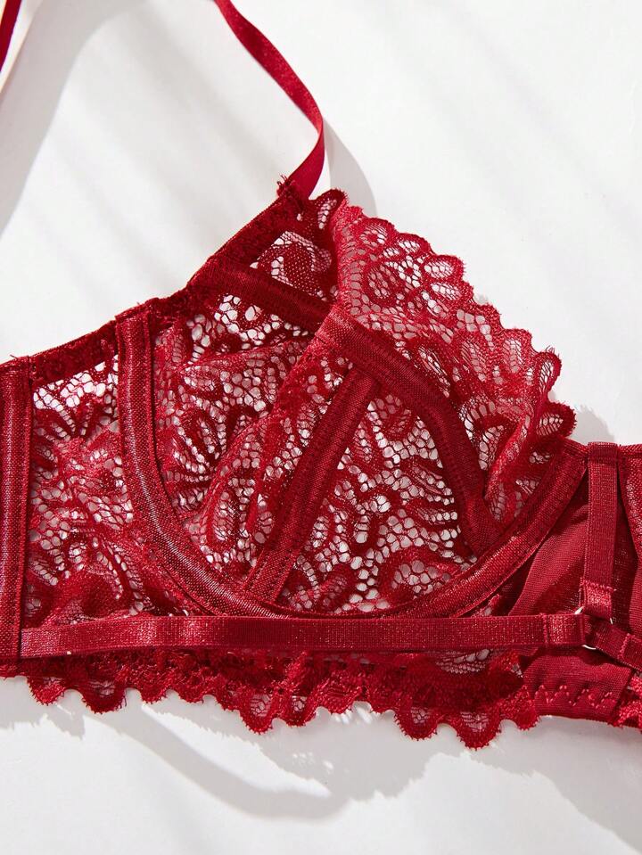 Red Lace Bra and Panty Set Classy Lingerie – Self Care Shop