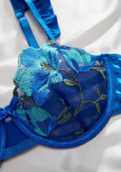 blue bra lingerie
