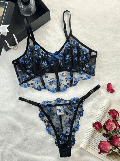 blue lingerie corset