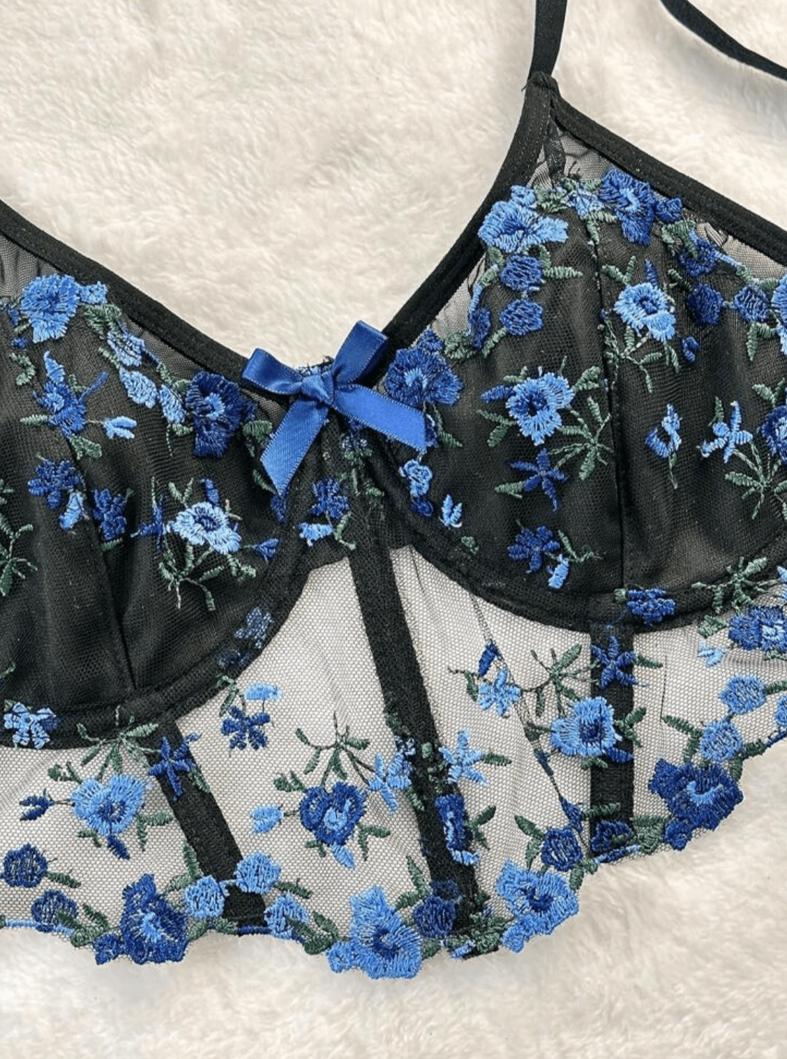blue bralette corset