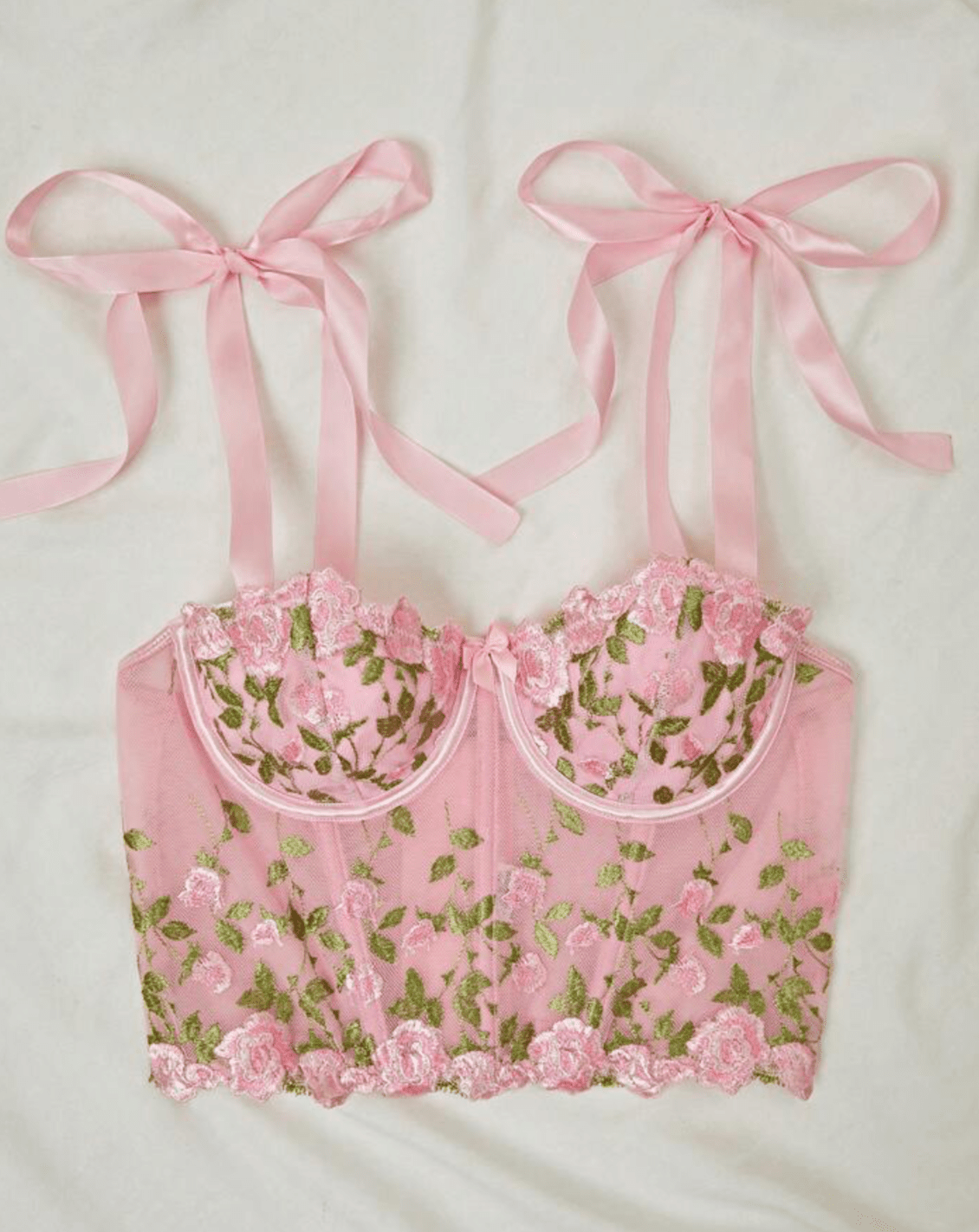 pink corset top floral