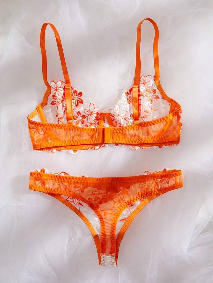 Orange intimates lingerie set