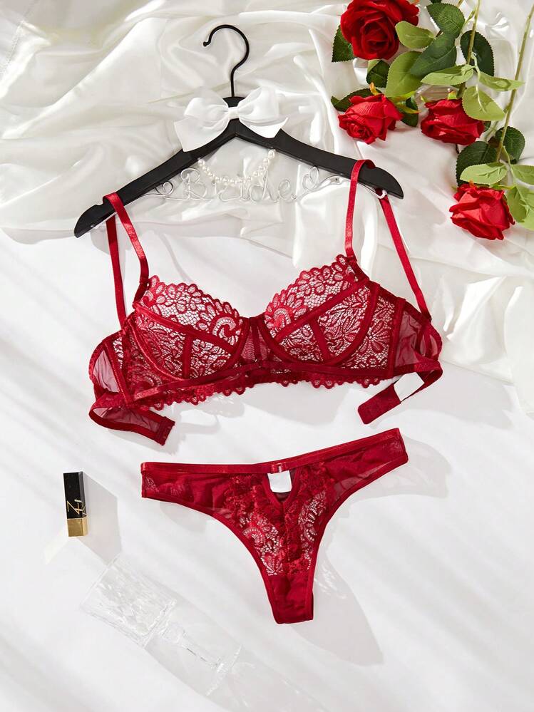 classy red lingerie set