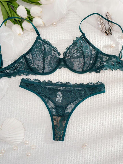 Sheer Lace Bra and Panty Set