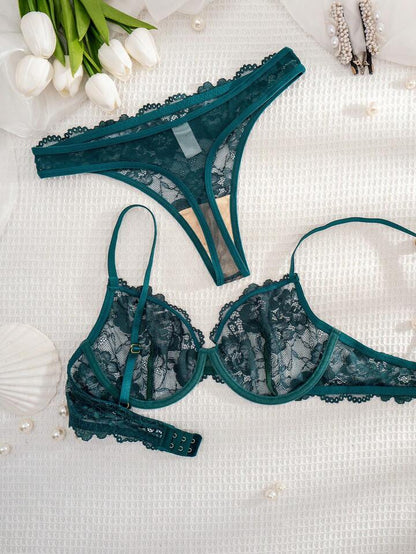 Sheer Lace Bra and Panty Set