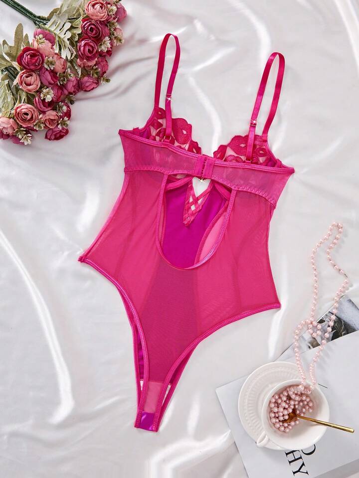 pink lingerie bodysuit