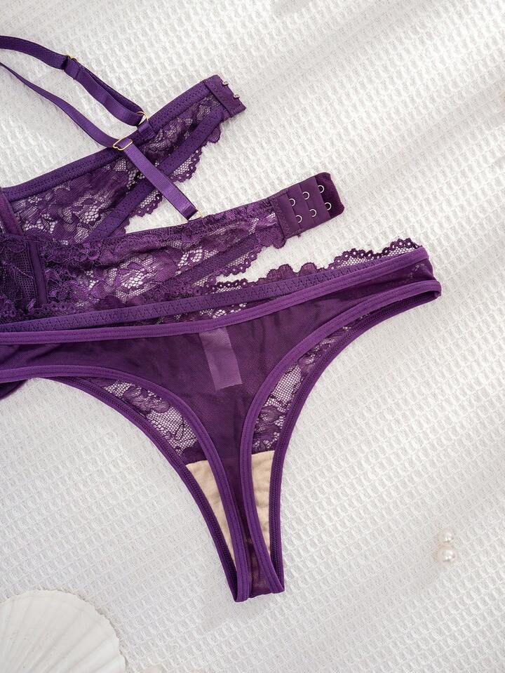 Sheer Lace Bra and Panty Set