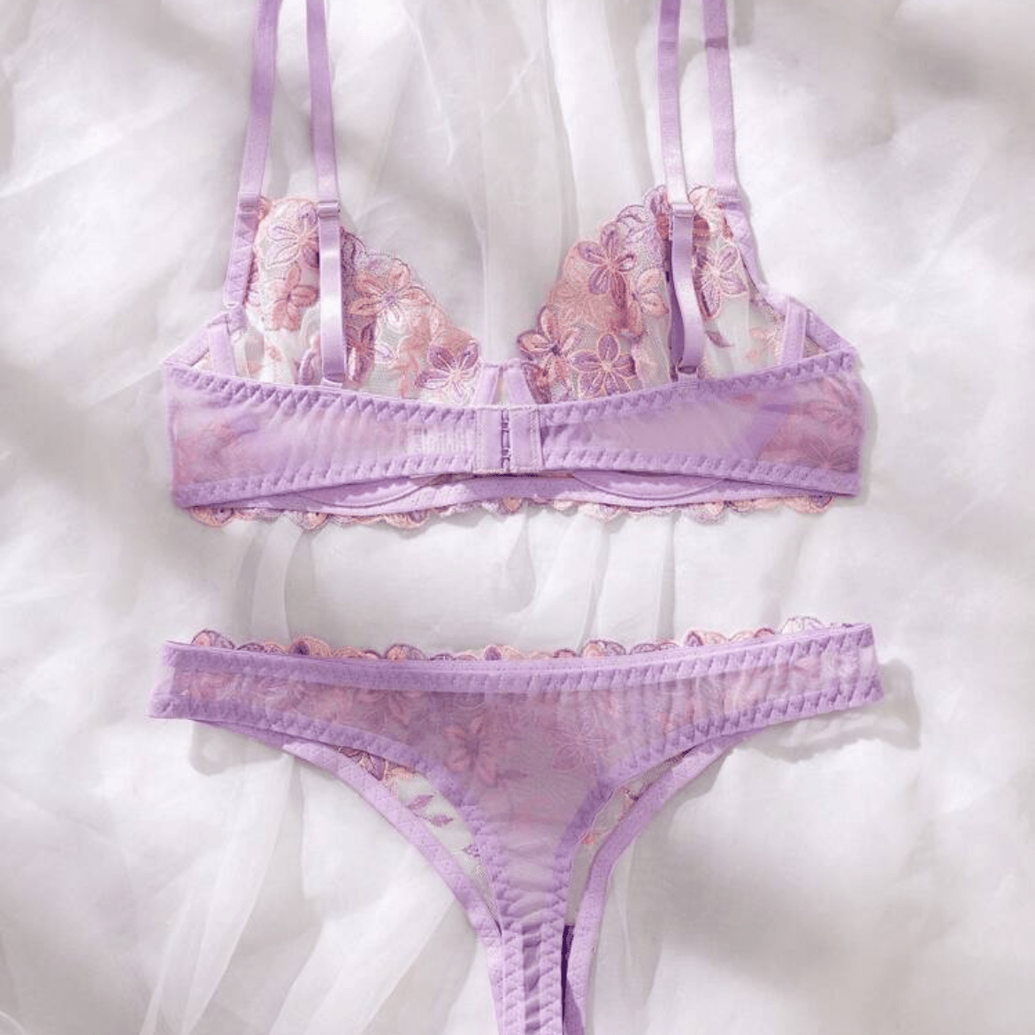 purple lingerie set embroidery bra