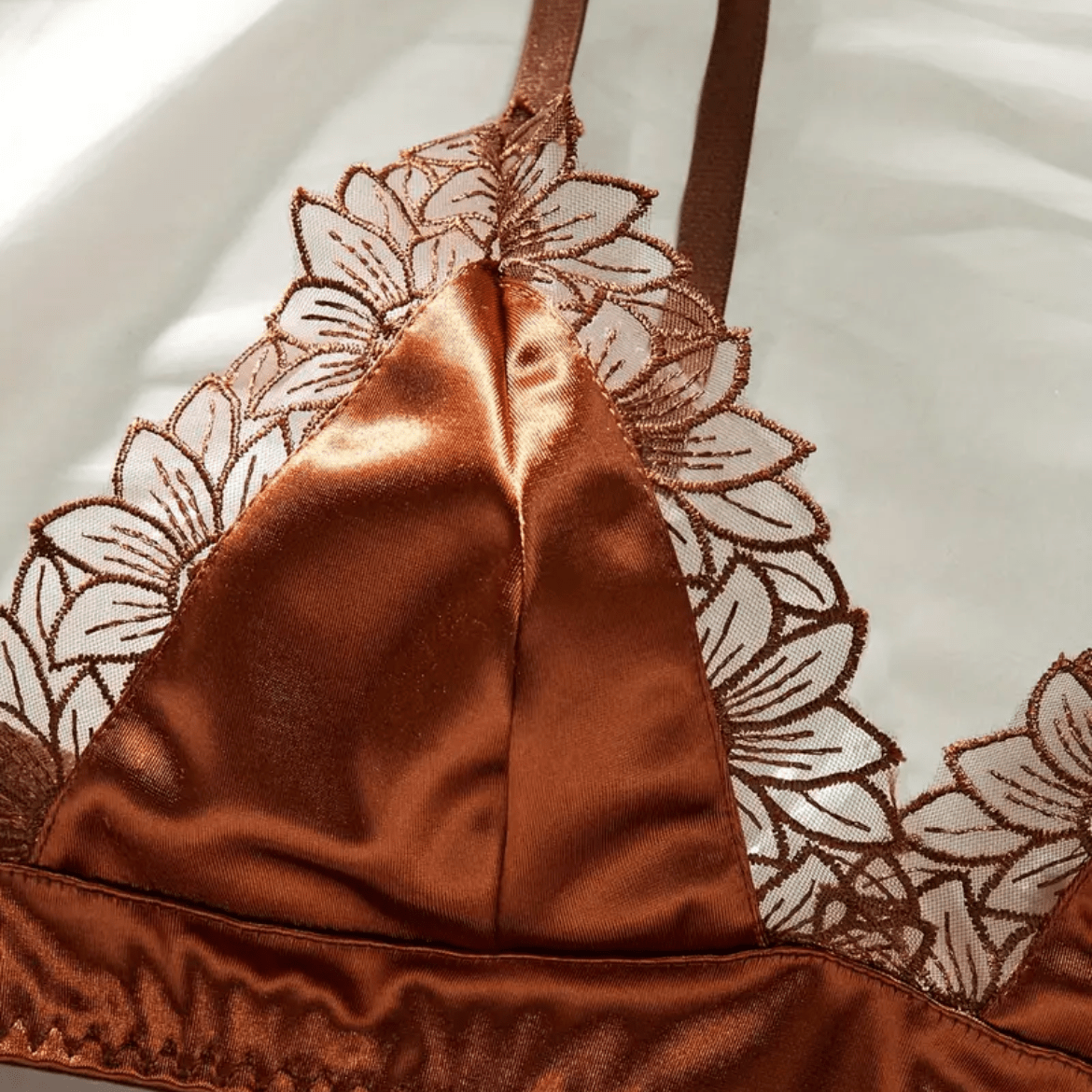 silk brown bralette lingerie