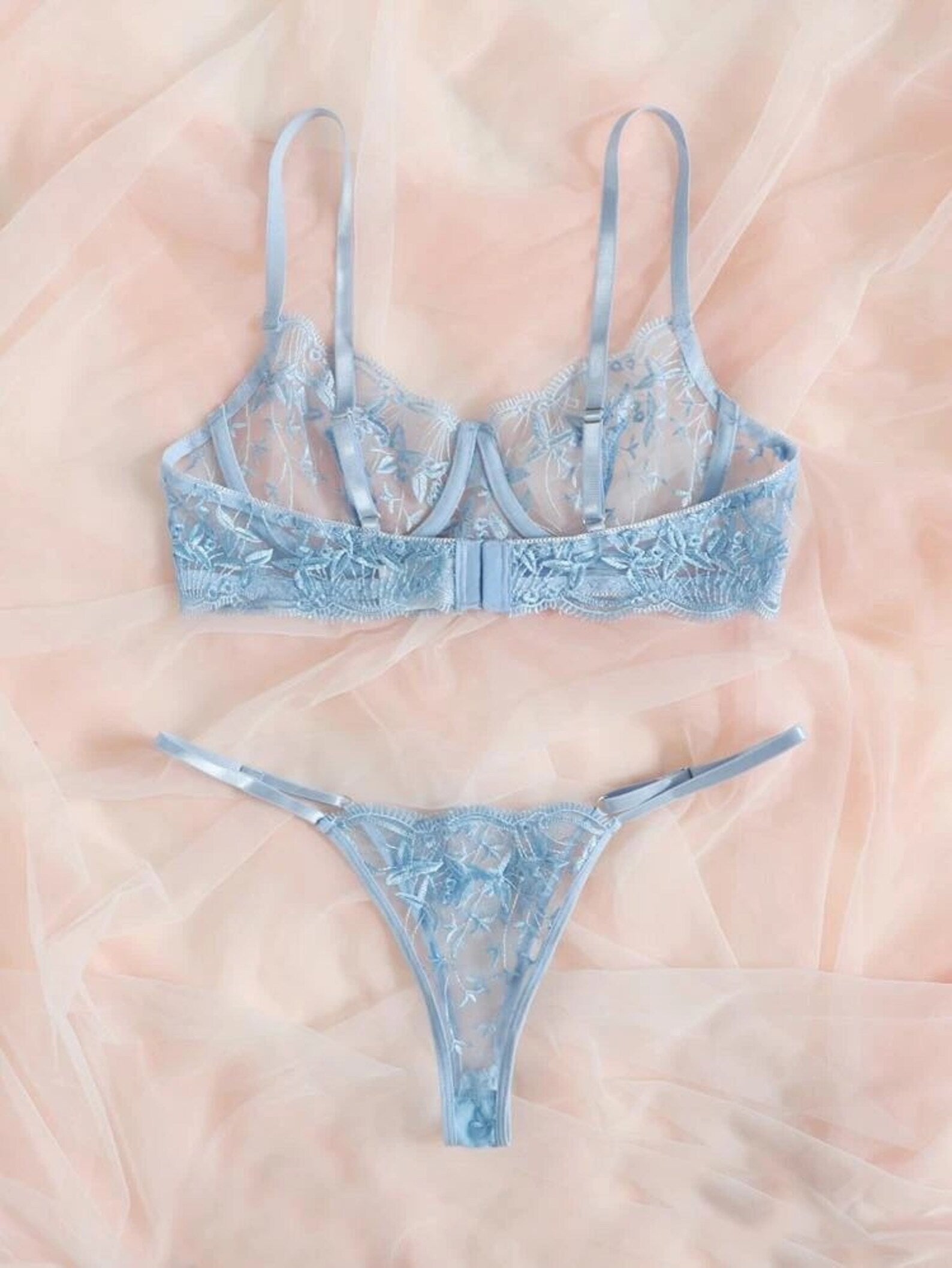 blue lace lingerie