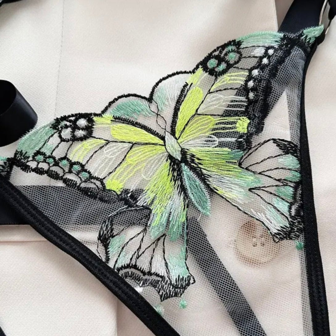 Lingerie Set Butterfly Embroidery - Self Care Shop