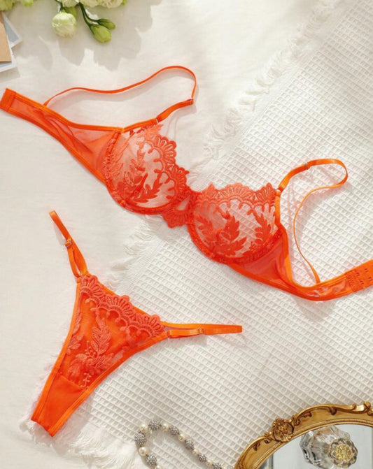 orange lingerie set