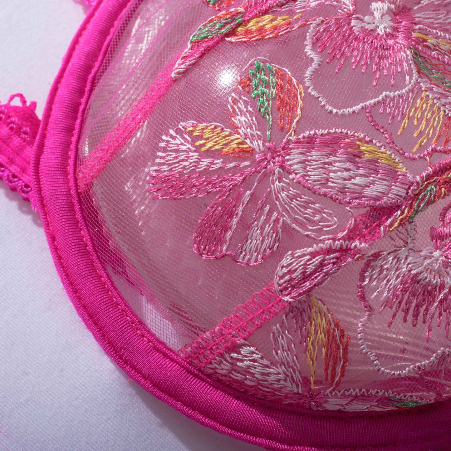 Pink Lingerie Set Floral Embroidery - Self Care Shop