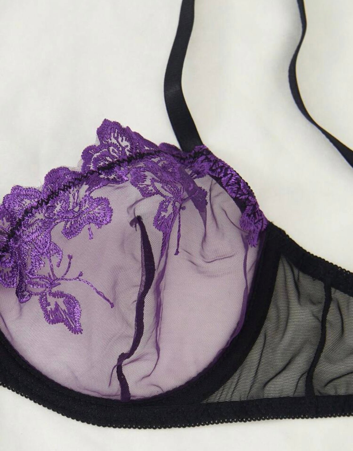embroidered lingerie purple